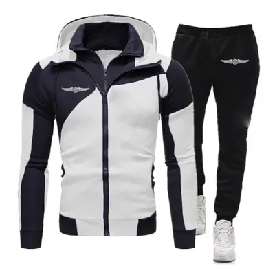 (white, L) Goldwing Gl1500 Men New Spring And Autumn Sporting Casual Color Matching Design Diago