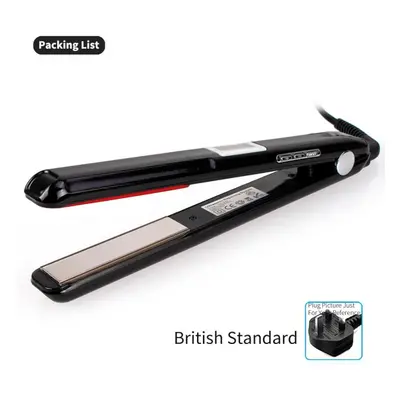 (as the picture, British standard) Hair Care Ultrasonic Infrared Hair Straightener With Lcd Disp