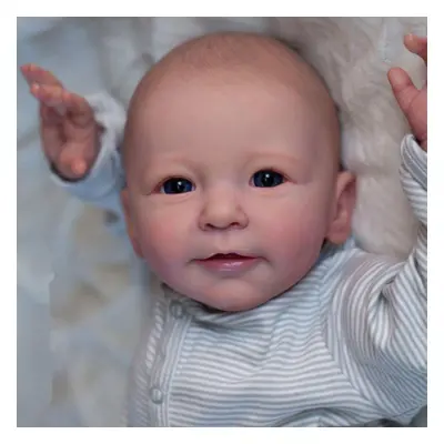 (as the picture, 55cm 3D-paint Skin Doll) Bzdoll 55cm 3D-paint Skin Silicone Reborn Boy Baby Dol