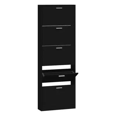 (Black, x x cm (W x D x H)) New Wood Shoe Cabinet 5Drawer Organiser Furniture Multi Colours Mult