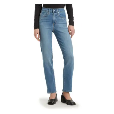 Levi's Women's High Rise Straight Jeans Also Available in Plus Camp Denim Rhinestone Long