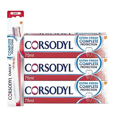 Corsodyl Gum Care Toothpaste And Toothbrush Multipack, Regime Kit (1 x Complete Protection Soft 