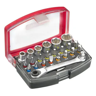 Connex COXB973925 Bit/Socket Wrench Set with Ratchet Box, Multi-Colour, Set of Piece