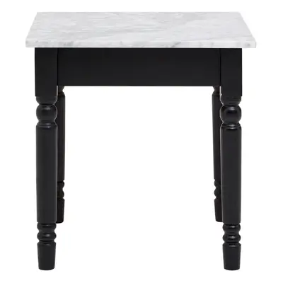 Elegant Side Table, Marble Top Small Table By Couch For Livingroom, Carved Legs Bedside Table Fo