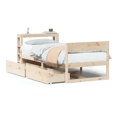 (natural, x cm) vidaXL Bed Frame without Mattress Bedroom Bed Base Bedstead Solid Wood Pine