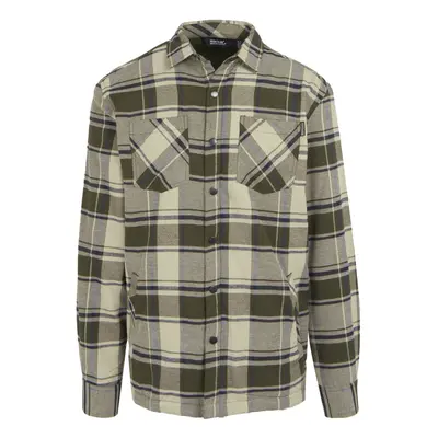 (M, Dark Khaki/Moonstruck) Regatta Mens Thamos Checked Long-Sleeved Shirt