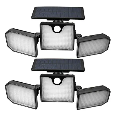 (2 PCS) 1/2 Pcs 20W LED Solar Power Street Light Double Head Spotlight Motion Sensor Wall Lamp Y