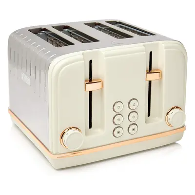 Cream Toaster Slices - Adjustable Toasting Levels - Stainless Steel Housing - Defrost/Cancel/Reh