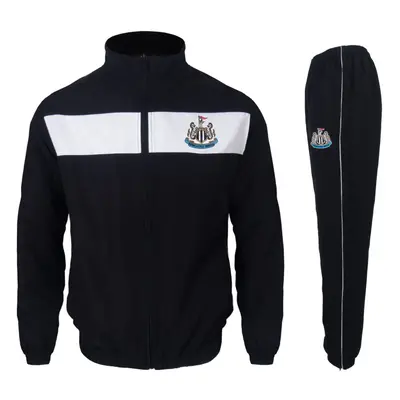 (Black/White, Years) Newcastle United Boys Tracksuit Jacket & Pants Set Kids OFFICIAL Football G