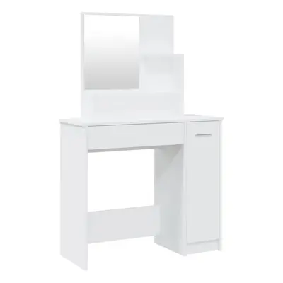 (White) vidaXL Dressing Table Makeup Table Vanity Desk Cosmetic Table with Mirror