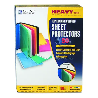 C-Line Colored Polypropylene Sheet Protector Assorted Colors