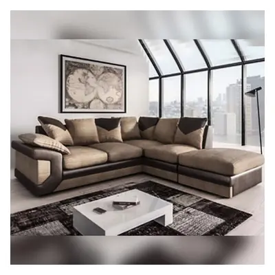 (Beige Brown, Left Corner Sofa) Classic Dino 3+2 and Corner Luxuries Sofa