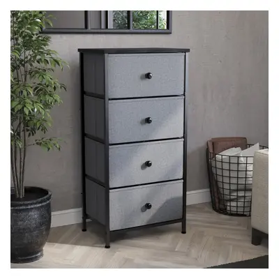 (Grey & Black) Chorley Fabric Drawer Home Storage Chest