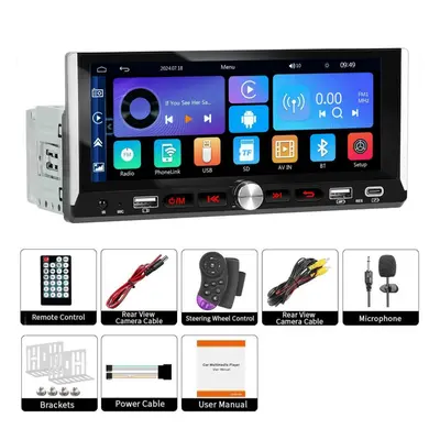 (as the picture, without led) Din Car Stereo Mp5 Player Car Radio 6.9 Inch Multimedia Player Car