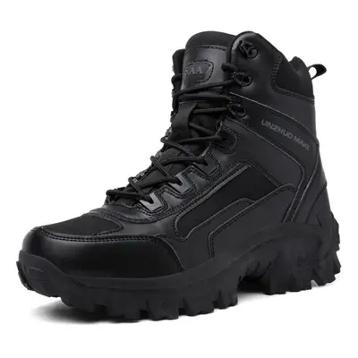 (black, 41) Men&apos;s Military Training Boots Outdoor Hiking Shoes