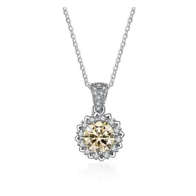 (light yellow, 45cm) Bague Ringen Carat Round Vvs D Color Moissanite Necklace Lab Created Diamon