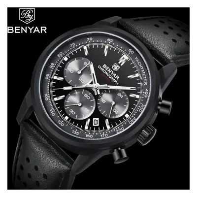 (black) Benyar Quartz Waterproof Watches Movement Men Quartz Watches Luxury Clock Casual Men Spo