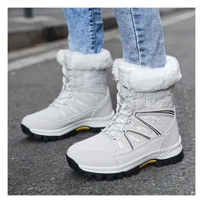 (white, 40) Mctin Women Snow Boots Winter Plush Platform Warm Shoes For Couples Casual Anti Slip