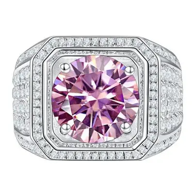 (pink, 13) Bagueringen Man&apos;s S925 Sterling Silver Jewelry Luxury 1ct D Color Moissanite Dia