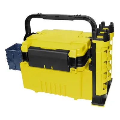 (yellow) Fishing Box Travel Fishing Case Box With Bottle Holder And Rod Stands Tubes