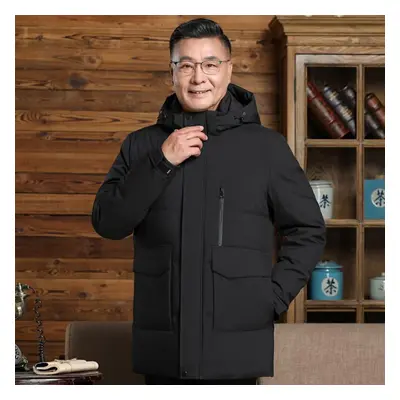 (black, XL) Winter Down Coats For Men High Quality New Plus Size Middle Aged Men&apos;s Puffer J