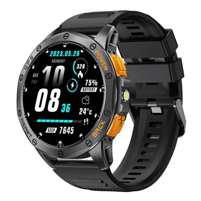 (black) Mevaden 1.5 Inch Amoled Screen Men&apos;s Bluetooth Call Smart Watch Sports Compass Gps 