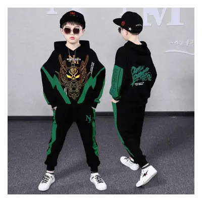 (green, 130) Kids Tracksuit Boys ~12 Years Clothing Sets Autumn Set Hoodies Pants Sport Suit Sch