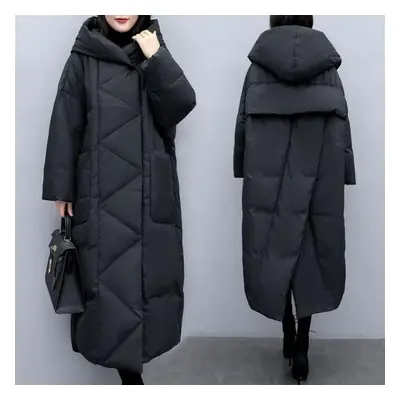 (black, XXXL) New Winter Thick Warm Mid-length Cotton-padded Jacket Coat Women&apos;s Winter Kor