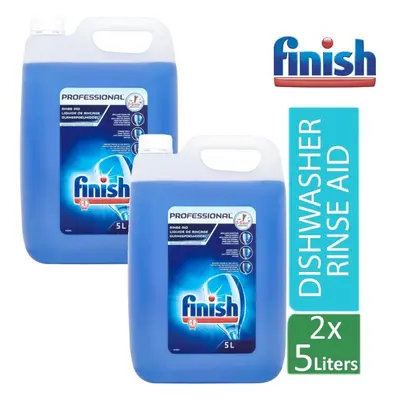 2 x Finish Professional Dishwasher Rinse Aid Clean & Shine 5L