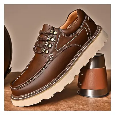 (brown, 45) Fashion Men&apos;s Leather Casual Shoes Work Shoes