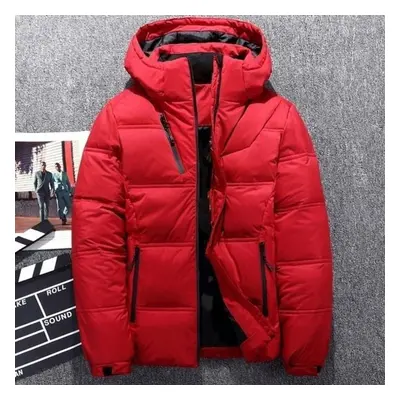 (red, 2XL) Winter Men Jacket Bubble Coat Windbreaker Outwear Coat Parka Warm Overcoat Men Down J