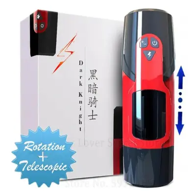 (black,red) Automatic Telescopic Rotation Male Masturbator Adjustable Modes Pussy Adult Masturba