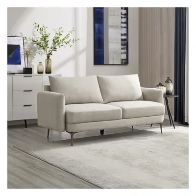 (Beige) SOFIA MODERN FABRIC LIVING ROOM SEATER SOFA