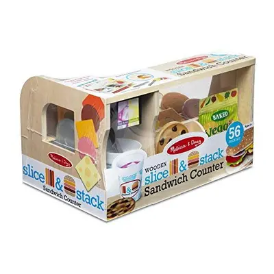 Melissa & Doug Wooden Slice & Stack Sandwich Counter | Pretend Play | Play Food | 3+ | Gift for 