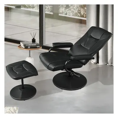 Padded Recliner & Ottoman Set 360Â° Swivel Lounge Chair W/ Adjustable Backrest