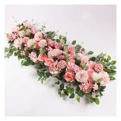 (pink, cm) 50/100cm Wedding Flower Wall Arrangement Supplies Silk Artificial Flower Row Decor Fo