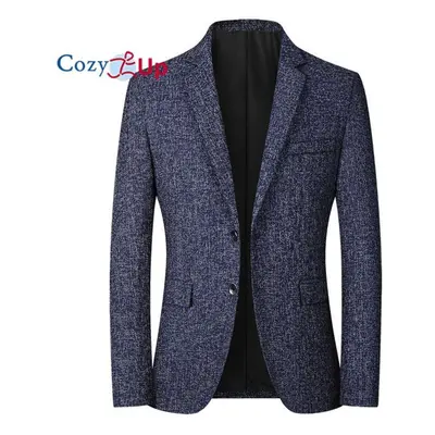 (navy blue, 4XL) Cozy Up Men&apos;s Suit Blazer Buttons Sport Coat Casual Suit Jacket For Men Re