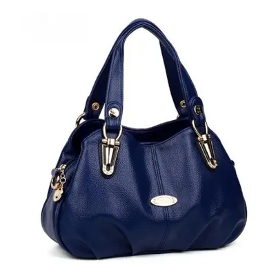 (blue, one size) Bag Female Handbag Women Middle-aged Mother Bag Soft Leather Single Shoulder Cr