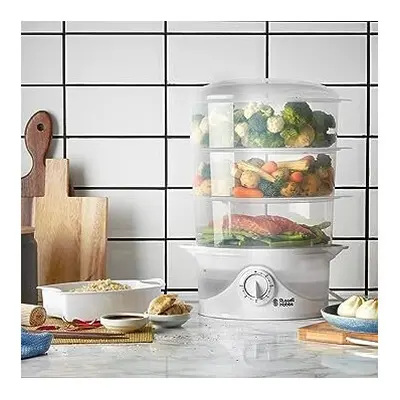 Russell Hobbs 3-Tier Food Steamer, W, Litre, White