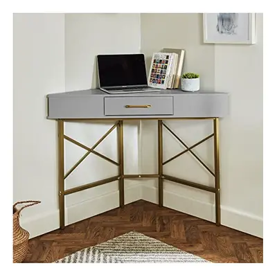 Laura James Marie Corner Desk with Drawer (Grey)