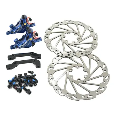 JUIN TECH R1 Hydraulic Road CX Disc Brake Set 160mm, Blue, JT1903