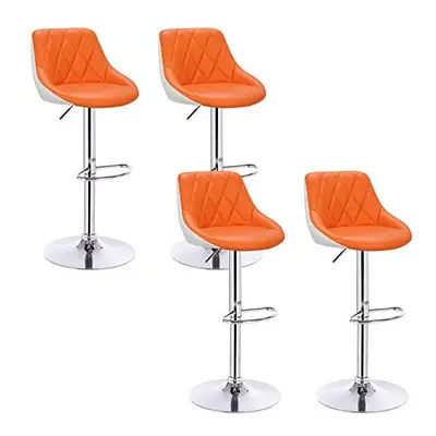 WOLTU Bar Stools Orange+White Bar Chairs Breakfast Dining Stools for Kitchen Island Counter Bar 