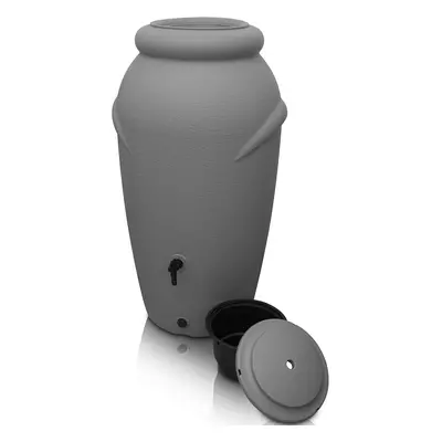 (210 L, Grey) Rainwater Tank , Water Butt Garden Large Plastic , Amphora design , tap in set