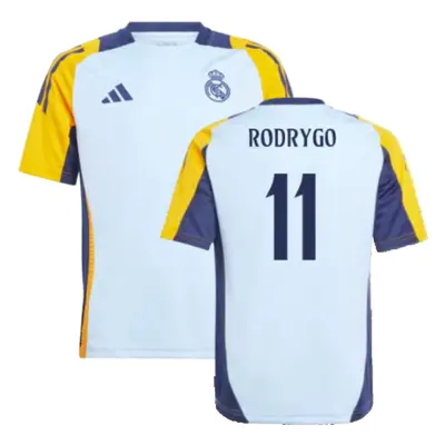 (XXL) Real Madrid Training Shirt (Glow Blue) - Kids (Rodrygo 11)