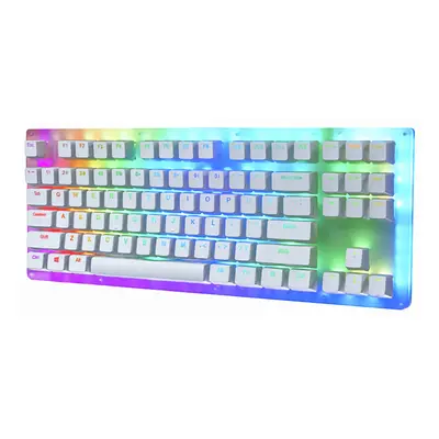 (Blue Switch) Mechanical Keyboard Keys Hot Swappable Type-C Wired USB 3.1 NKRO Translucent Glass