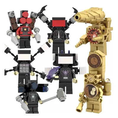 (A:7PCS) Skibidi Toilet Game Building Block Toy Titan Man Titan Cameraman Figure Toy NEW