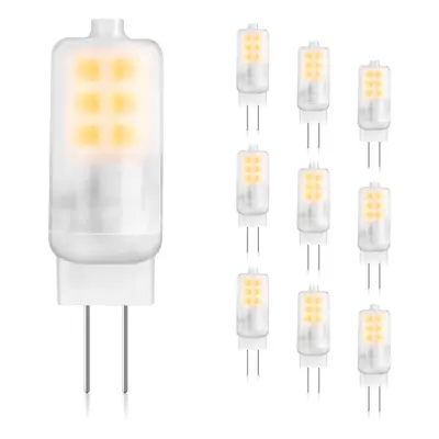 GLIME 10PCS G4 SMD LED Light AC 12V 3W 3000K Warm White Non-dimming Replace Halogen Bulb