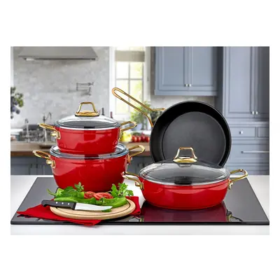 Evimsaray Grande Series 7-Piece Non-Stick Granite Cookware Set