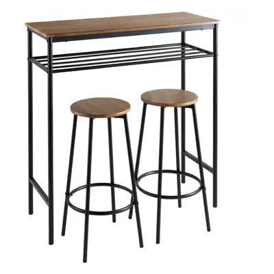 Breakfast Bar Table with Stools - Kitchen Dining Bar Set