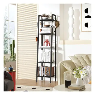 (160 cm | 5-Tier, Black) Tier Ladder Bookshelf, Height 160CM Bookcase, Freestanding Storage Orga